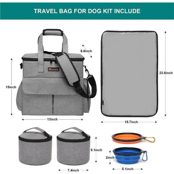 Pet Travel Bag Set for Dog and Cat, Tote Organizer with Multi-Function Pockets - Picture 4 of 5